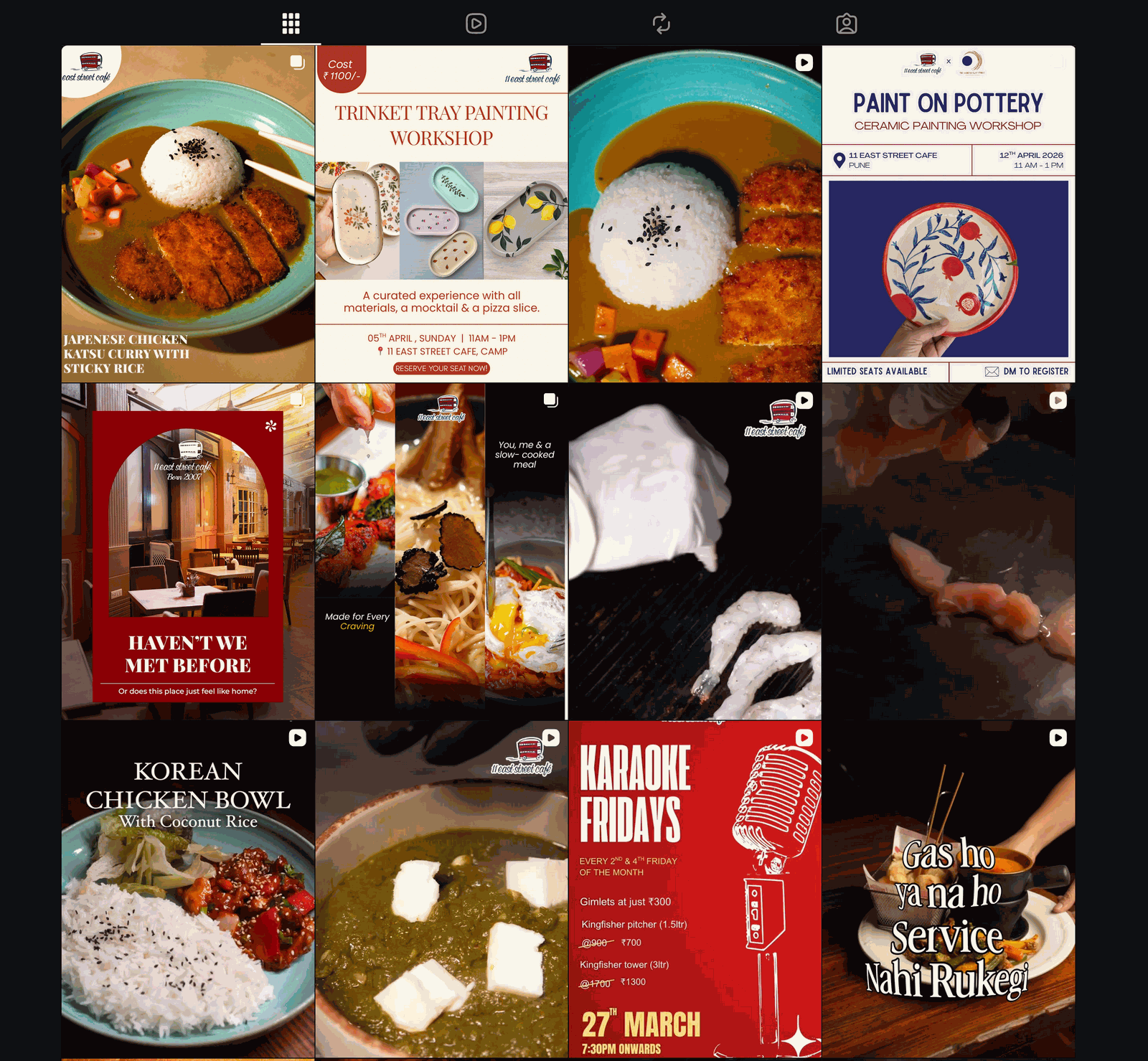 Instagram content revamp for 11 East Street Café