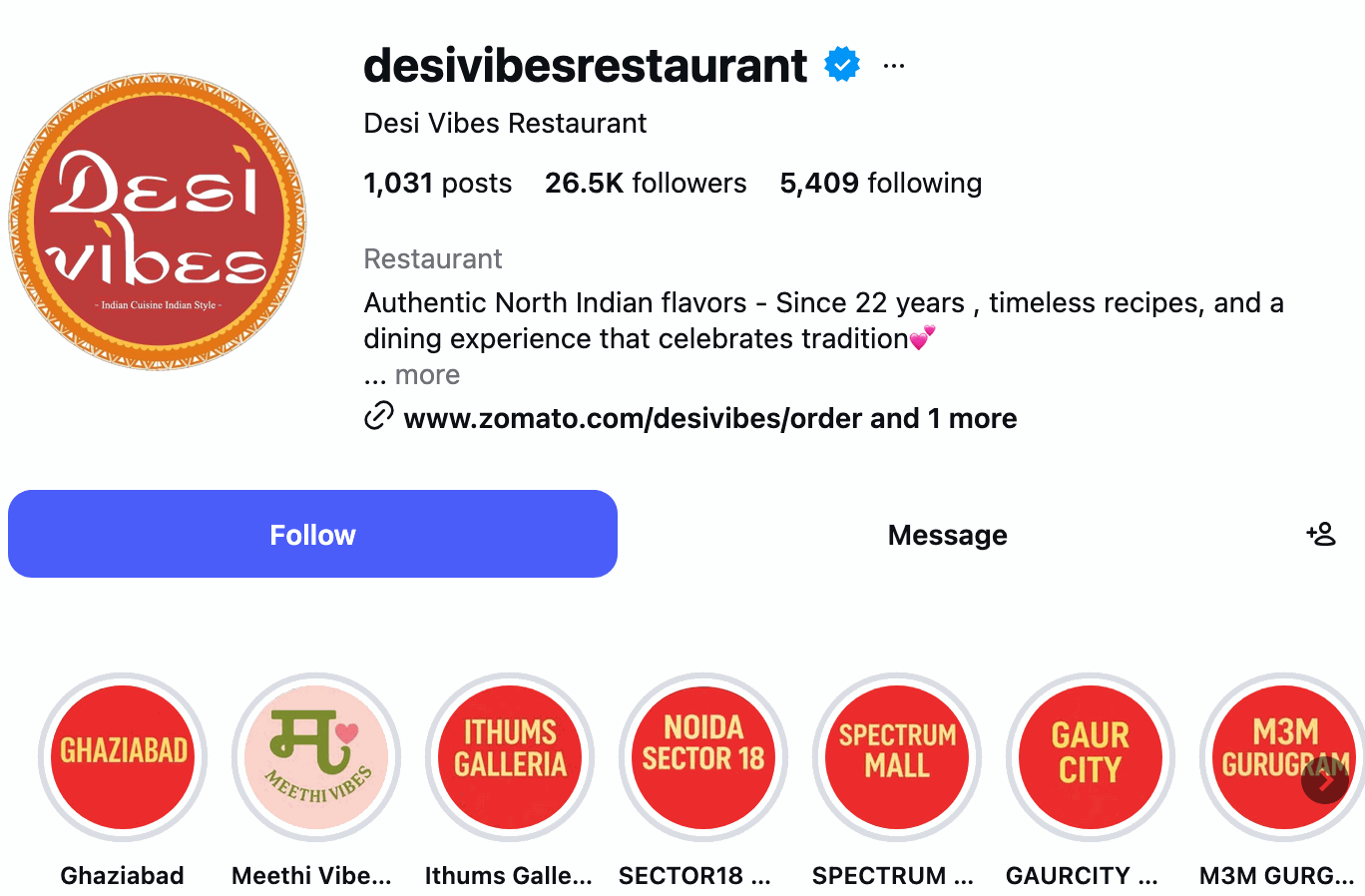 Instagram bio